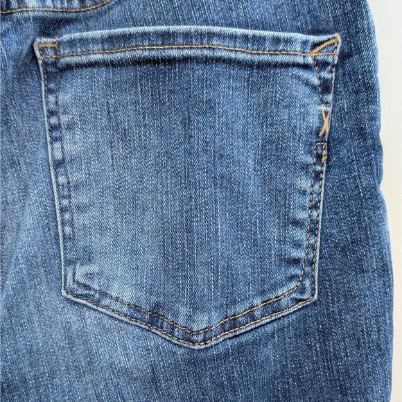 Express Skinny Ankle Jeans with Mid Rise Center Seam Slit Hem Medium Wash Size 6 - Picture 12 of 16